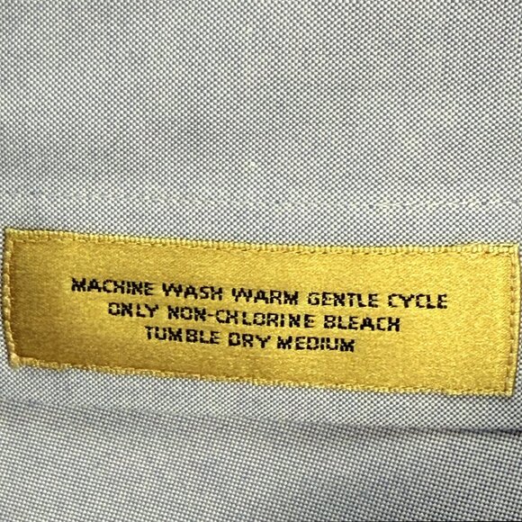 Gold Label ROUNDTREE & YORKE Light Blue Non‑Iron Pinpoint Cotton Oxford Shirt - Picture 5 of 10